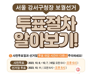 서울 강서구청장 보궐선거 투표절차 알아보기!